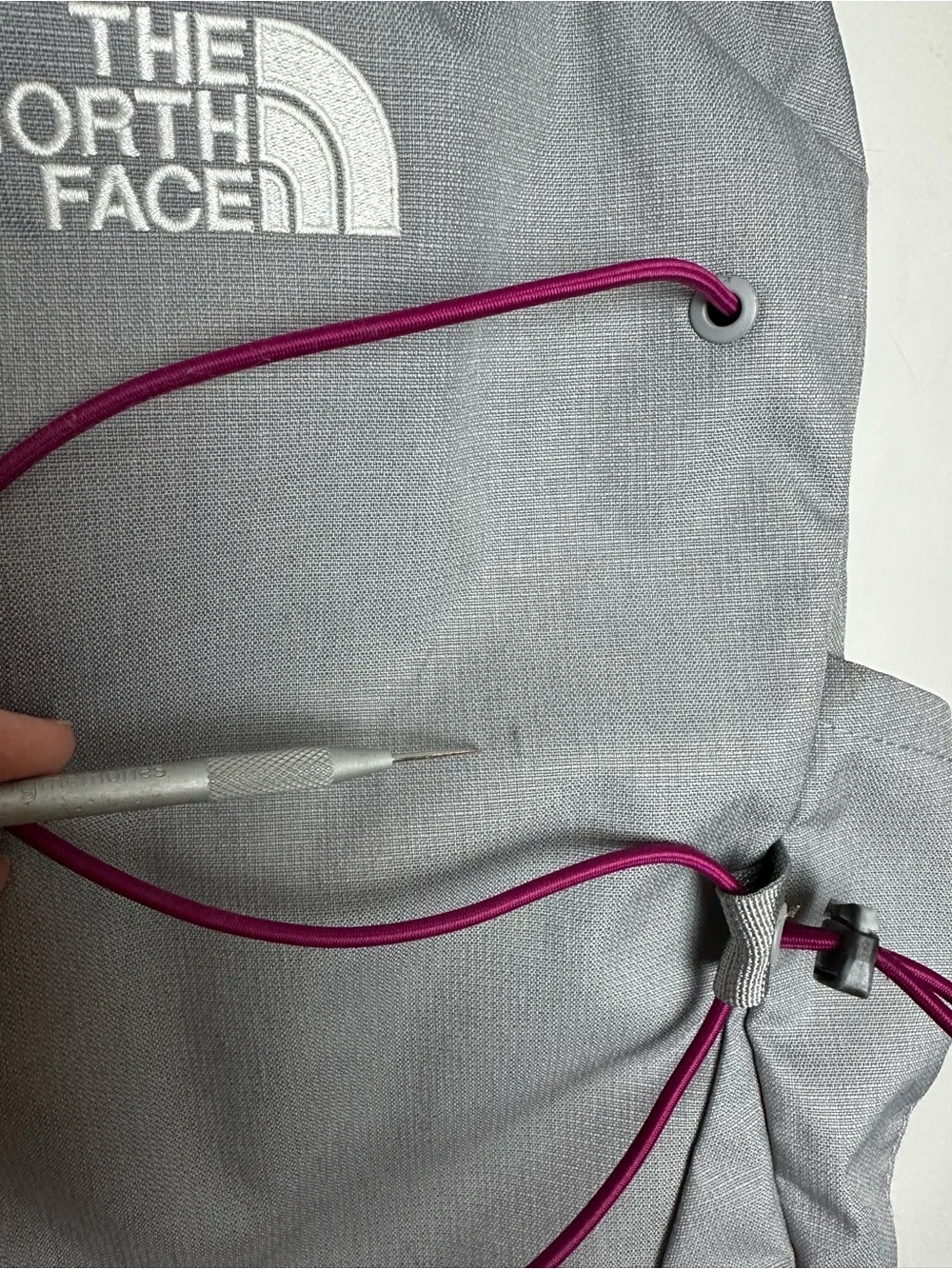 The North Face Jester Backpack in Light Gray Plum Cord Unisex Adjustable School